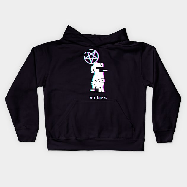 Vibes - Occult Greek Aesthetic Vaporwave Kids Hoodie by MeatMan